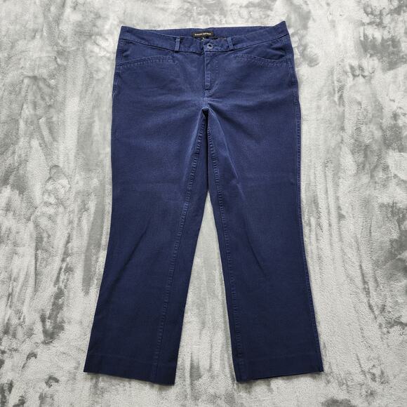 Banana Republic Pants Womens 10 Blue Mid Rise Straight Crop Capri Chino Stretch - Picture 1 of 12
